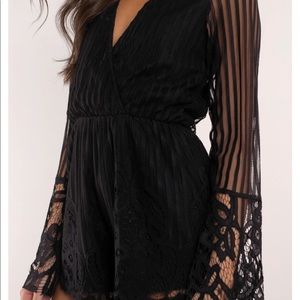 Tobi Pants - Black lace romper Tobi Pants - Black lace romper